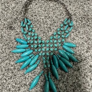 Cowgirl Faux Turquoise Beaded Necklace